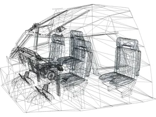 Airbus A300-600 Cockpit 3D Model preview
