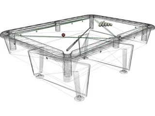 Pool Table 3D Model preview