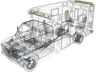 Ford Ambulance 3D Model preview