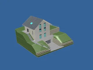 Detached House 3D Model preview