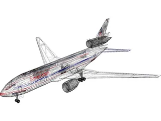 McDonnell Douglas DC-10 American Airlines 3D Model preview