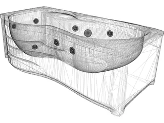 Jacuzzi Bathtub 3D Model preview
