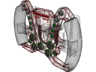 Racing Steering Wheel 3D Model preview