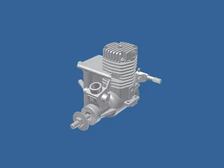 RC OS .50 Engine with Pitts Muffler 3D Model preview
