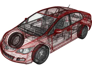 Honda Civic Hybrid (2008) 3D Model preview