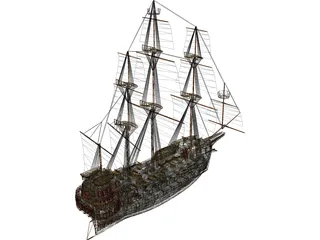 Galleon Early Spanish 3D Model preview