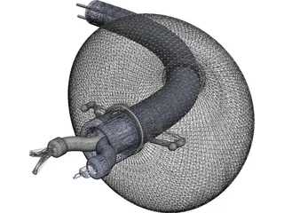 Endoscope with Inflator and Cauterizer 3D Model preview