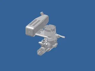 RC OS .50 Engine with Standard Muffler 3D Model preview
