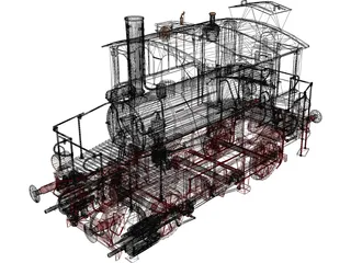 Steam Locomotive 3D Model preview