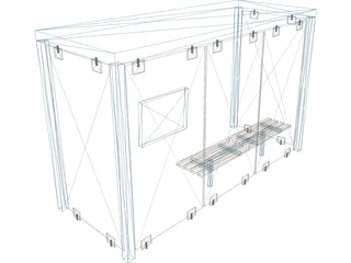 Bus Shelter 3D Model preview