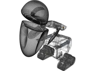 WALL-E and EVA 3D Model preview