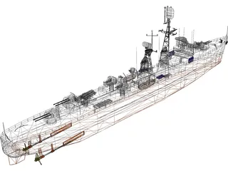 Destroyer Forbin 1958 3D Model preview