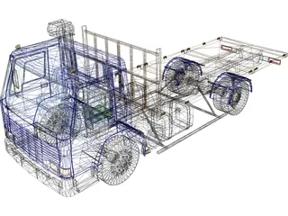 Volvo FL7 Flatbed 3D Model preview