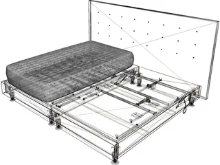 Adjustable Bed 3D Model preview