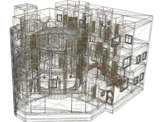 Villa 3 Floors 3D Model preview