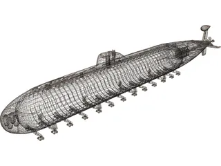 APL Victor III Submarine Russia 3D Model preview
