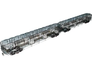 Underground Moscow Train 3D Model preview