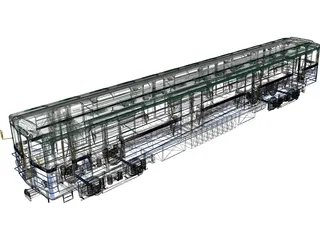 Underground Train Model EZ 3D Model preview