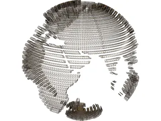 Globe World Map 3D Model preview