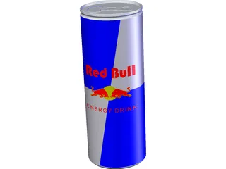 Red Bull Can 3D Model preview