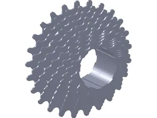 Cassette 9 Speed Rear 3D Model preview