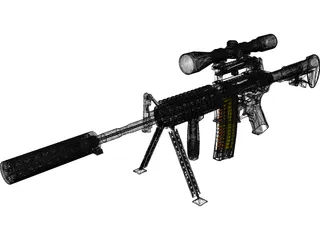 M4A1 Carabiner 3D Model preview