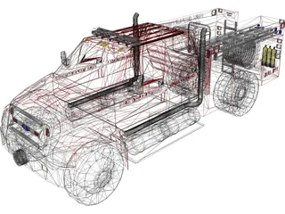 Ford F-650 Firetruck 3D Model preview
