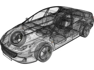 Peugeot 407 (2009) 3D Model preview