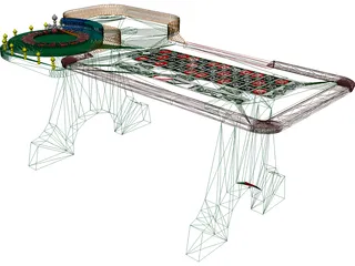 Roulette Table 3D Model preview