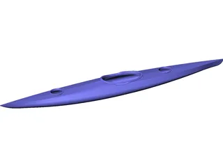 Tandem Kayak Boat 3D Model preview