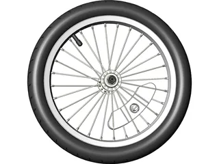Wheel Bike Spoked 3D Model preview
