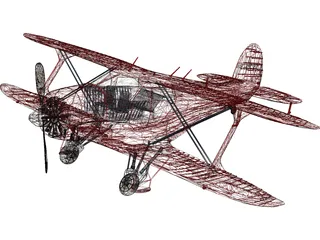 Beechcraft 17 Staggerwing 3D Model preview