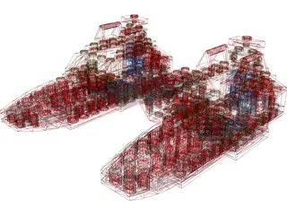 LEGO Twin Pod Cloud Car 3D Model preview