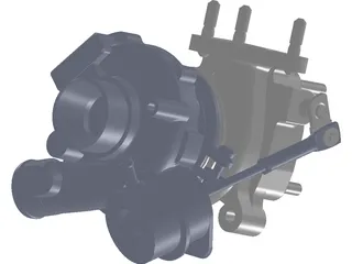 Turbo Garrett GT 12 with Wastegate 3D Model preview