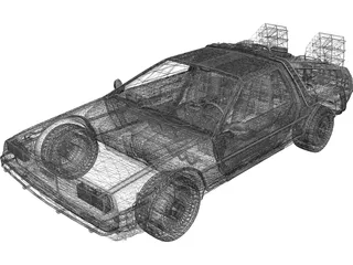 DMC DeLorean (1980) 3D Model preview
