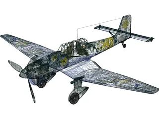 Junkers Ju 87B-1 Stuka 3D Model preview