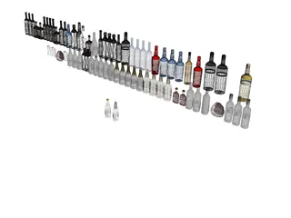 Bar Bottles Collection 3D Model preview