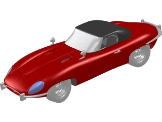 Jaguar E-Type (1960) 3D Model preview
