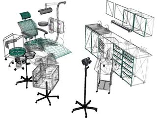 Dental Cabinet 3D Model preview