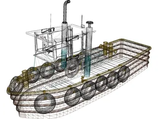Tender Boat 3D Model preview