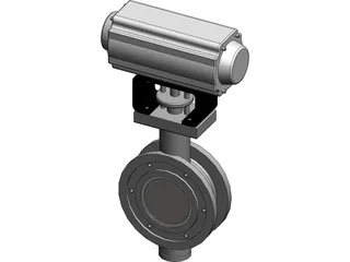 Butterfly Valve 3D Model preview