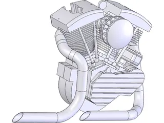 Harley Davidson Engine 3D Model preview
