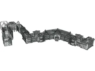Russian Train Station in Moscow 3D Model preview