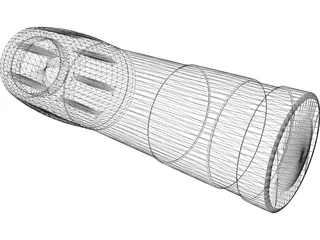 Compact LED Torch 3D Model preview