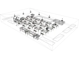 Elementary School Classroom 3D Model preview