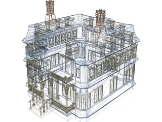 2-Story Victorian House 3D Model preview