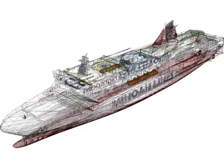 Cruise Ship Europe 3D Model preview