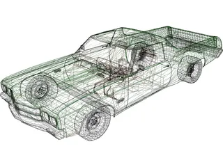 Chevrolet El Camino (1975) 3D Model preview