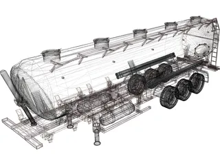 Tanker Trailer 3D Model preview