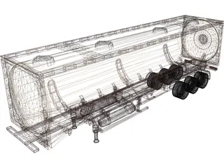 Tanker Trailer 3D Model preview